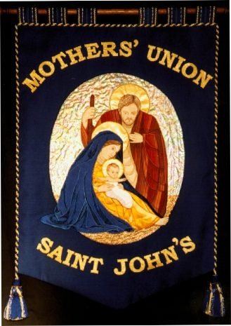 The embroidered banner of the St John&rsquo;s branch of the Mothers&rsquo; Union.
